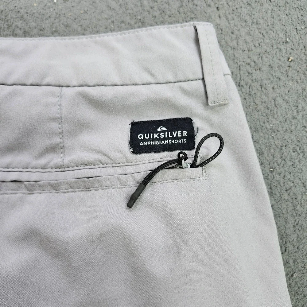 Quiksilver Amphibian Mens Hybrid Shorts Gray 4-Way Stretch Chino 33 16002